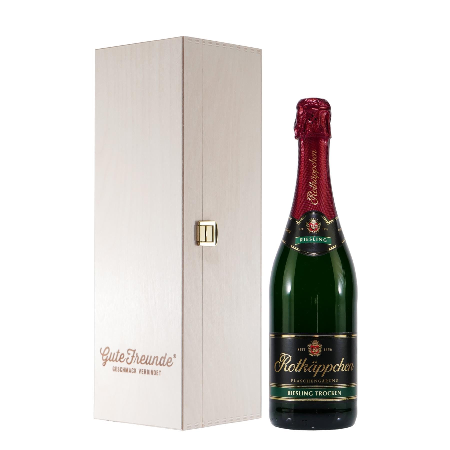 rotk-ppchen-riesling-sekt-trocken-mit-geschenk-holzkiste image 1
